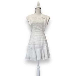 Veronica Beard Kerison Floral Embroidered Mini
Dress Sz S/4 White Graduation